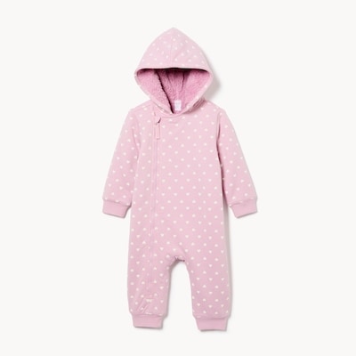 Baby Girls' Teddy Fleece Lined Romper - Open Violet