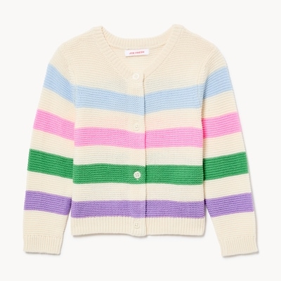 Baby Girls' Striped Cardigan - Off White