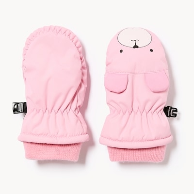 Baby Girls' Bear Mittens - Pink