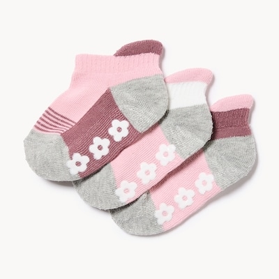 Ens. 3 paires de chaussettes basses, bébés filles - Rose