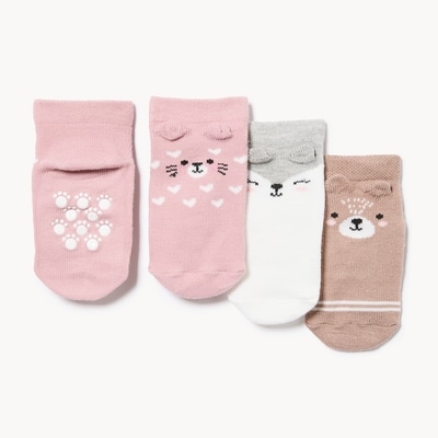 Ens. 3 paires de chaussettes basses, bébés filles - Assorties