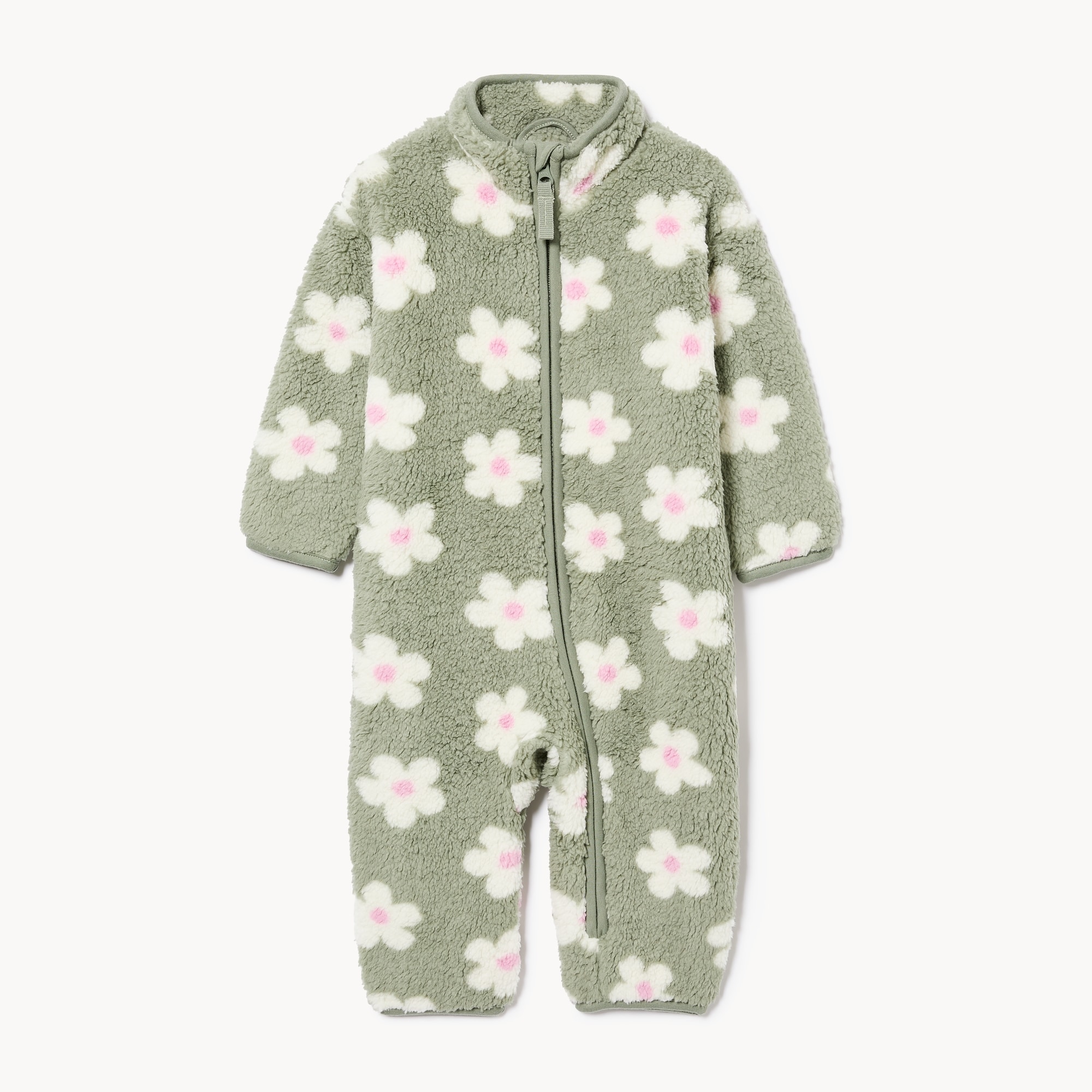 Baby Girls' Teddy Fleece Printed Romper