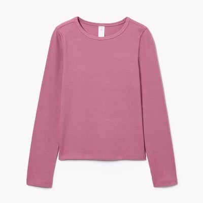Kid Girls' Ribbed Long Sleeve Top - Mauve