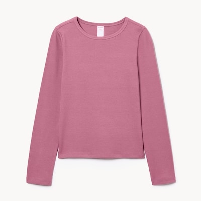 Kid Girls' Ribbed Long Sleeve Top - Mauve