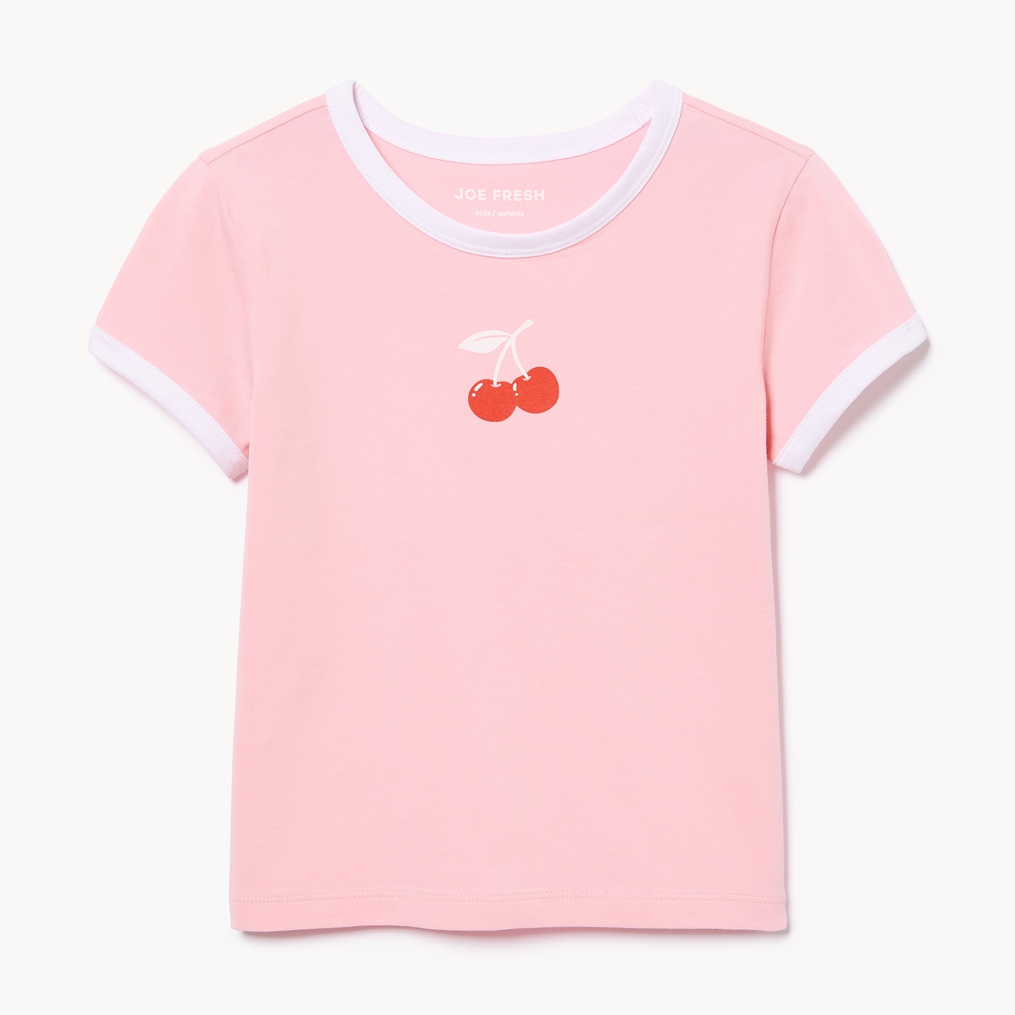 T-shirt imprimé à bordure contrastante pour filles