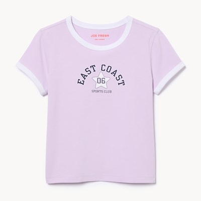Joe Fresh T-shirt imprimé à bordure contrastante pour filles 1 ea, 12,00 $/1ch