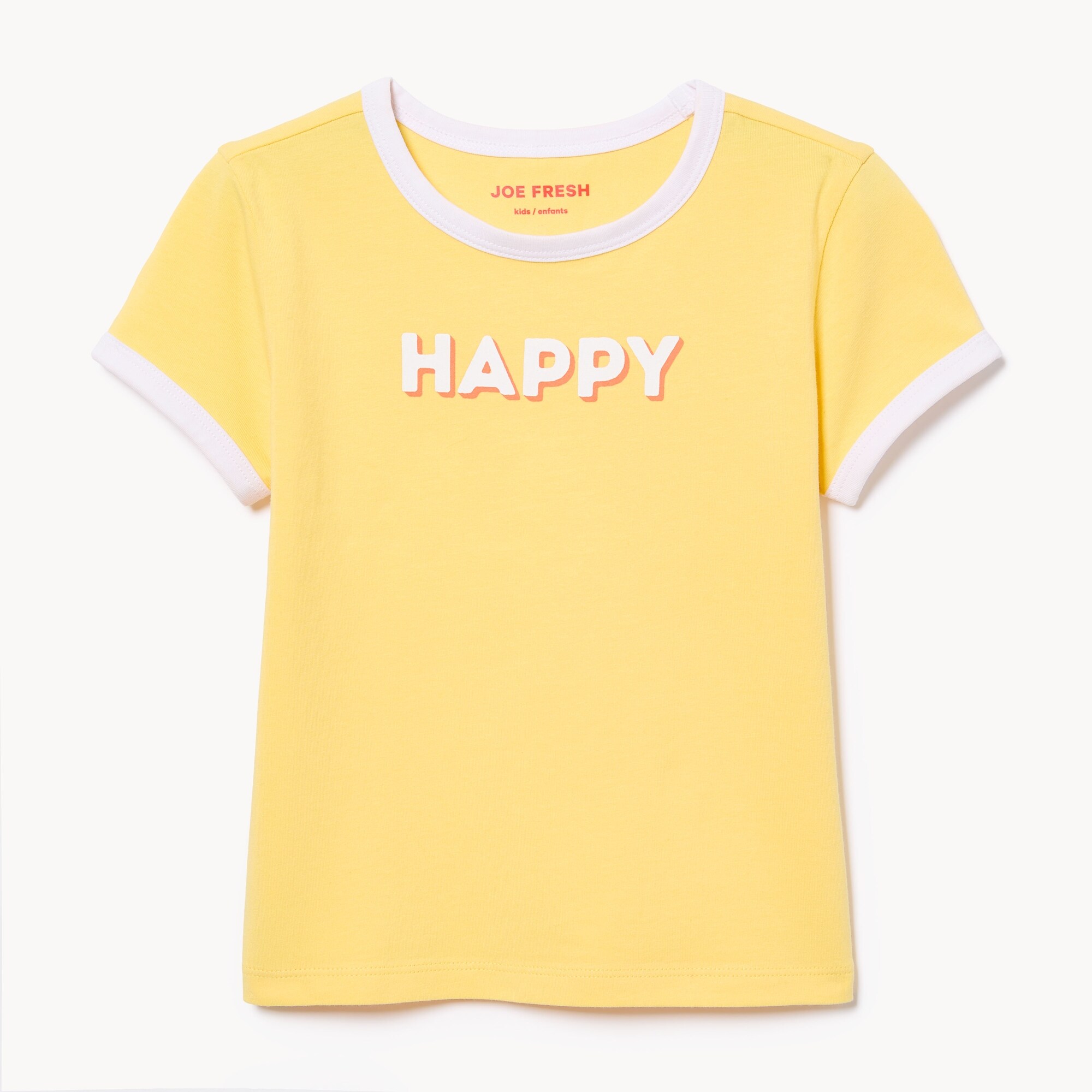 T-shirt imprimé à bordure contrastante pour filles