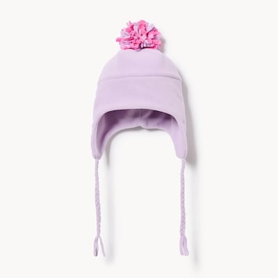 Kid Girls' Microfleece Trapper Hat - Purple