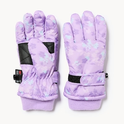 Kid Girls' Printed Snow Gloves - Light Purple
