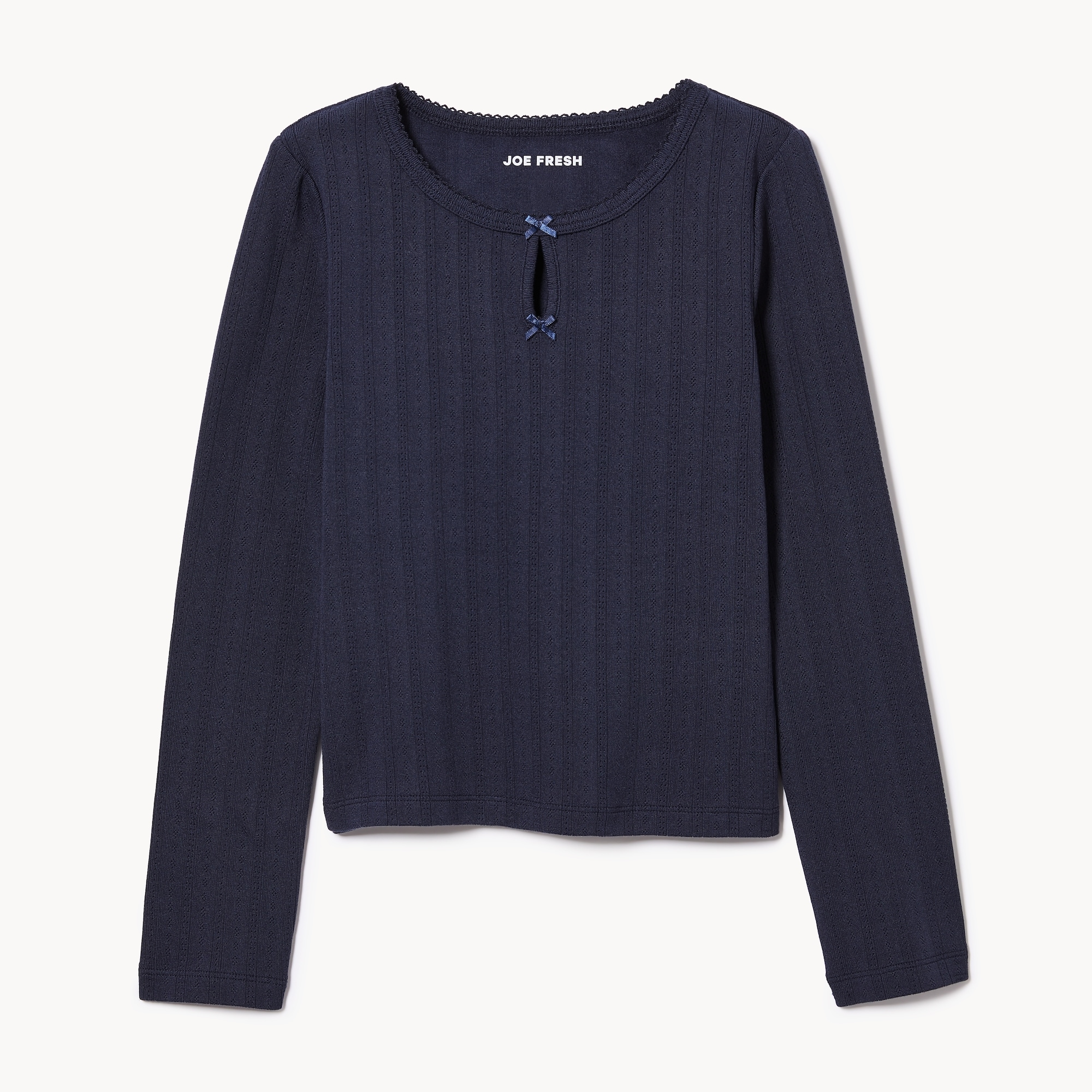 Kid Girls' Pointelle Long Sleeve Top