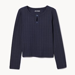 Joe Fresh Haut manches longues en mailles pointelle, filles 1 ea, 14,00 $/1ch