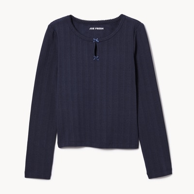Joe Fresh Kid Girls' Pointelle Long Sleeve Top 1 ea, $14.00/1ea