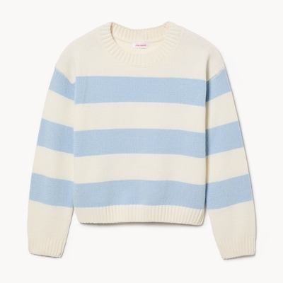 Tween Girls' Striped Sweater - Light Blue