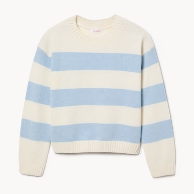 Tween Girls' Striped Sweater - Light Blue