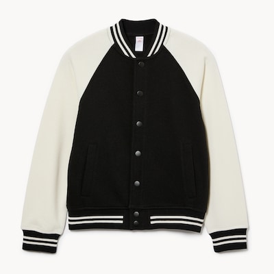 Veste de style universitaire pour filles - Noir JF