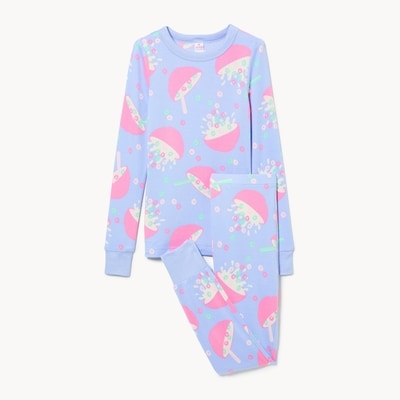 Pyjama imprimé pour filles - Bleu Pâle