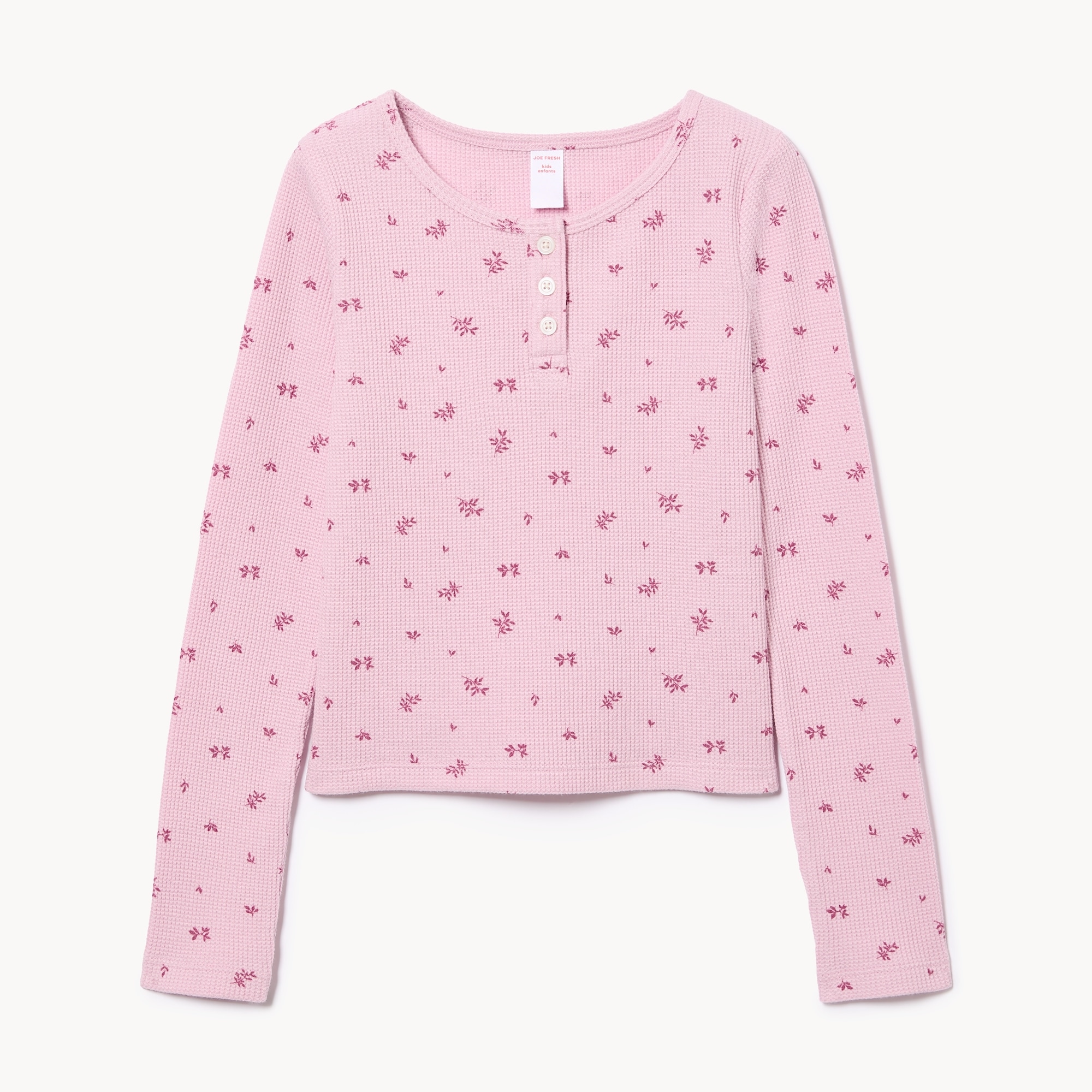 Haut manches longues à col boutonné tricot gaufré