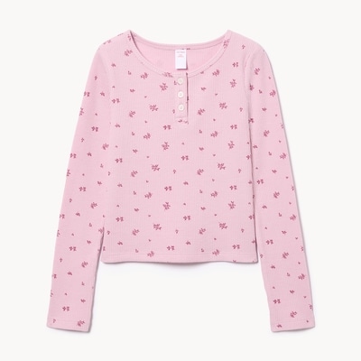 Haut manches longues à col boutonné tricot gaufré
