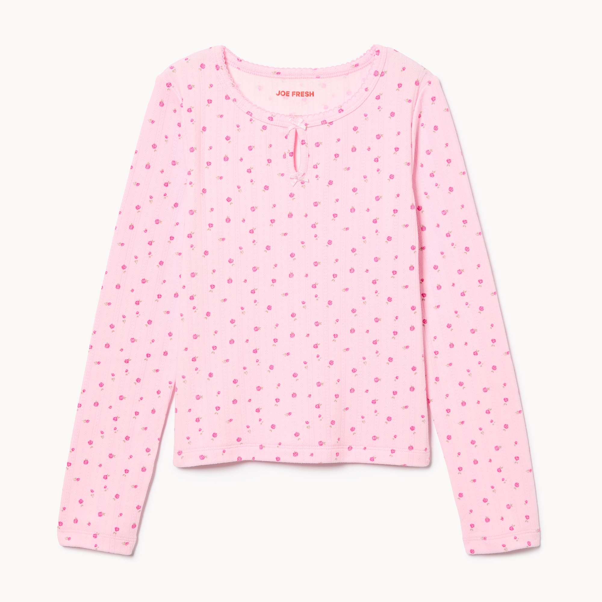 Kid Girls' Pointelle Long Sleeve Top