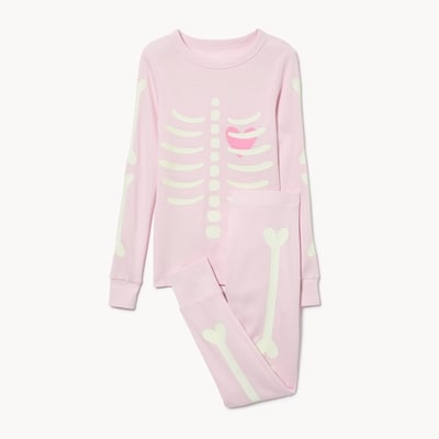 Kid Girls' Skeleton Sleep Set - Light Pink