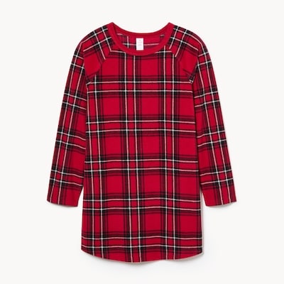 Kid Girls' Microfleece Holiday Nightie - Dark Red