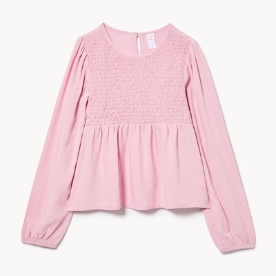 Tween Girls' Smocked Top - Dusty Rose