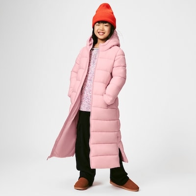 Kid Girls' Extra Long Puffer Jacket - Powder Pink