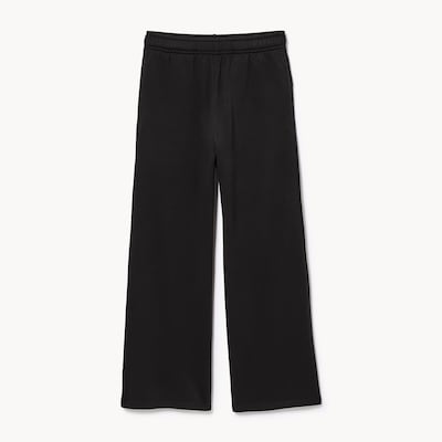 Pantalon molleton à jambe large, préadolescentes - Noir JF