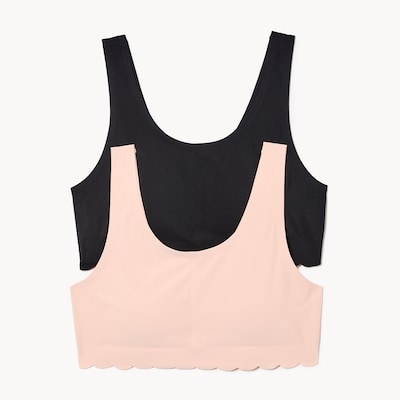 Kid Girls' 2-Pack Scalloped Bralette - Black
