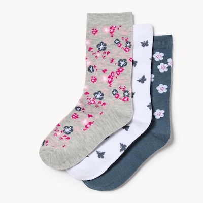 Kid Girls' 3-Pack Crew Socks - Multi
