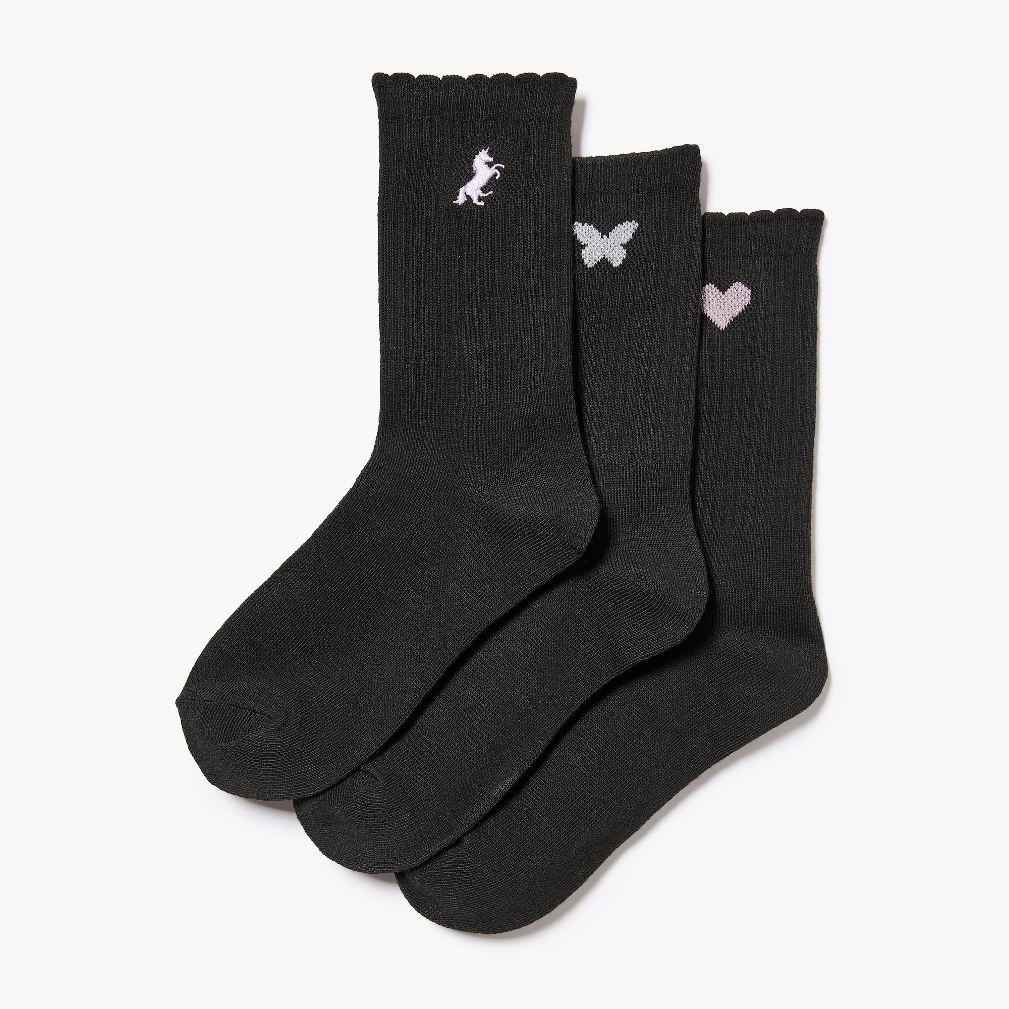 Ens. de 3 paires de chaussettes tube pour filles