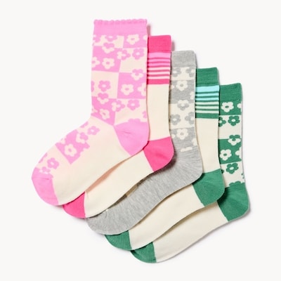 Joe Fresh Ens. de 5 paires de chaussettes tube pour filles 1 ea, 10,00 $/1ch