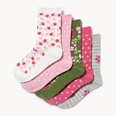 Joe Fresh Kid Girls' 5-Pack Crew Socks 1 ea, $10.00/1ea