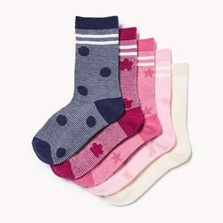Joe Fresh Ens. de 5 paires de chaussettes tube pour filles 1 ea, 10,00 $/1ch