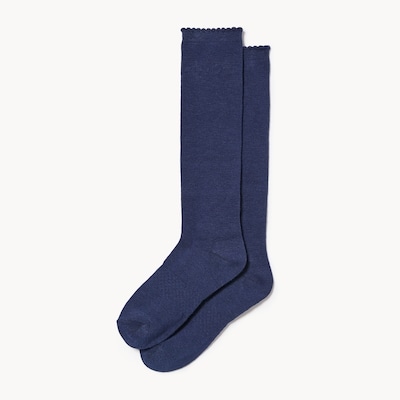 Kid Girls' 2-Pack Knee High Uniform Socks - Navy