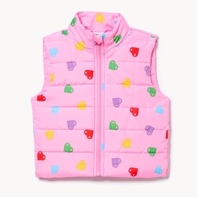 Kid Girls' LEGO® Printed Puffer Vest - Bright Lilac