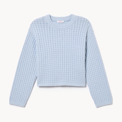 Chandail en tricot ample pour filles - Bleu Pâle