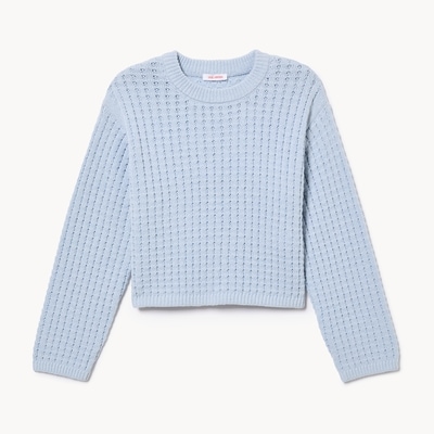 Kid Girls' Oversized Sweater - Light Blue