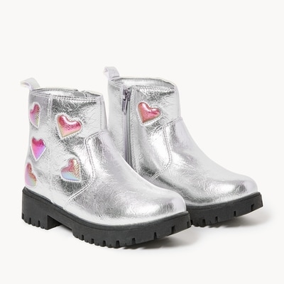 Kid Girls' Combat Boots - Silver