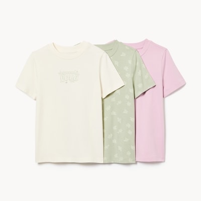 Ensemble de 3 t-shirts pour enfants - Blanc Cassé