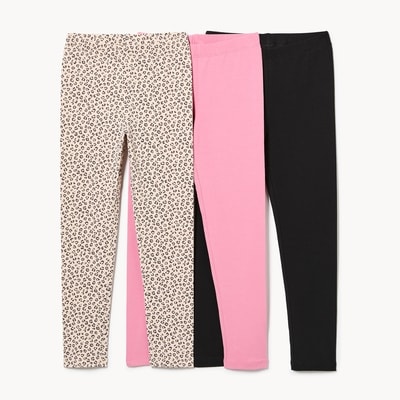 Ensemble de 3 leggings pour filles - Rose Cendré