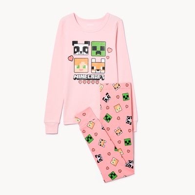 Kid Girls' Minecraft Sleep Set - Coral