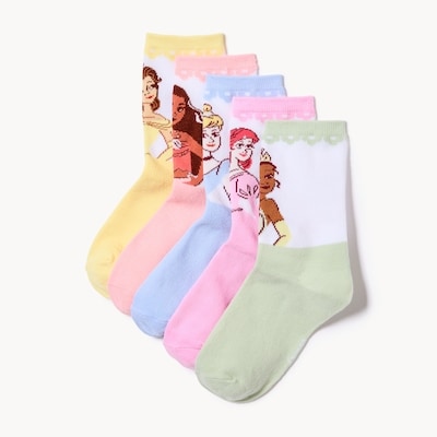Joe Fresh Ens. 5 paires chaussettes tube Princesses Disney 1 ea, 12,00 $/1ch
