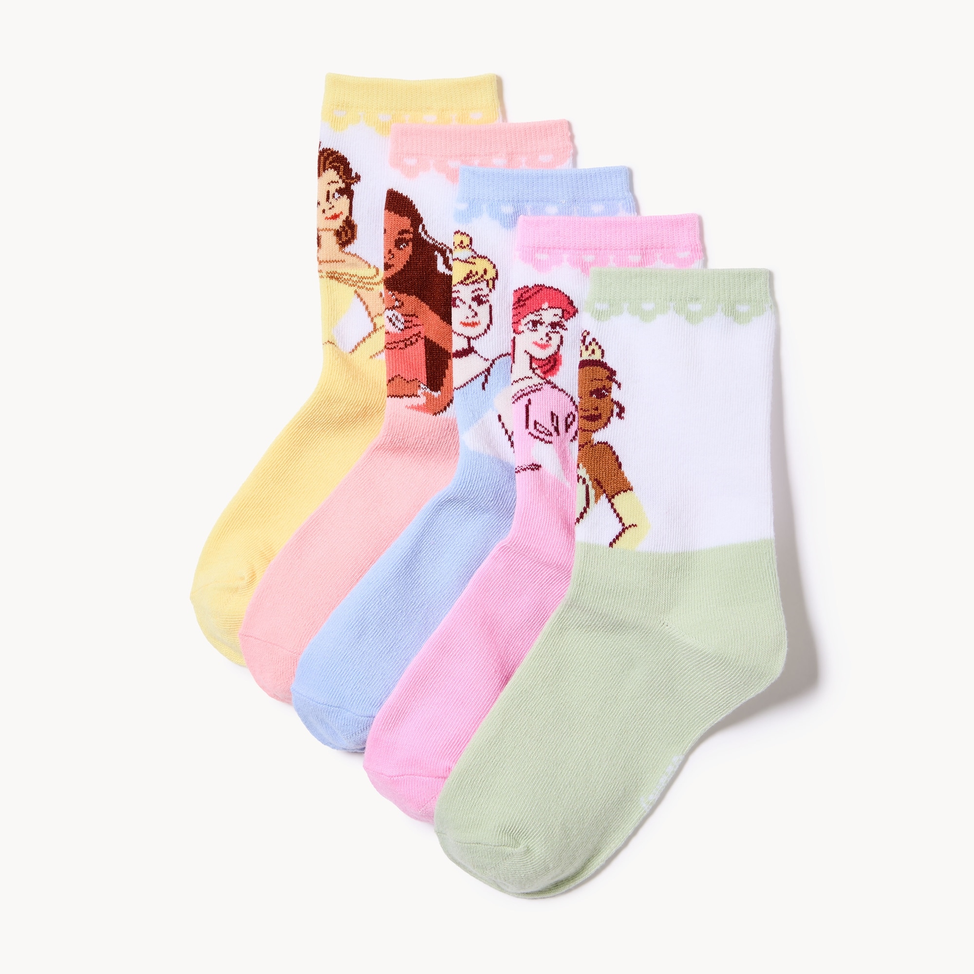 Ens. 5 paires chaussettes tube Princesses Disney