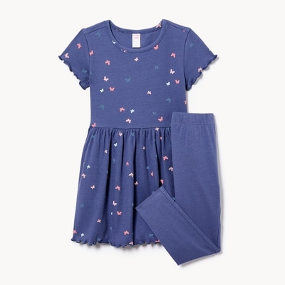 Toddler Girls' Dress & Legging Set - Light Navy