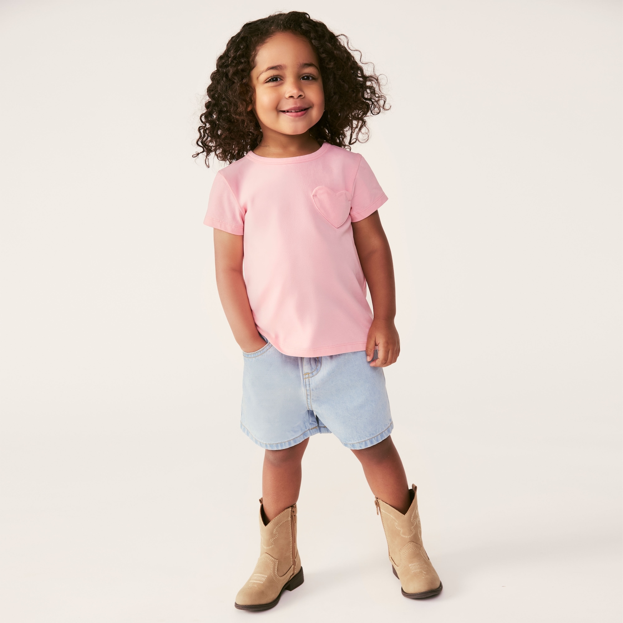 Toddler Girls' Heart Pocket T-Shirt