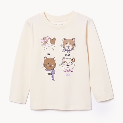 Toddler Graphic Long Sleeve Top - Off White