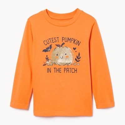 Toddler Graphic Long Sleeve Top - Bright Orange
