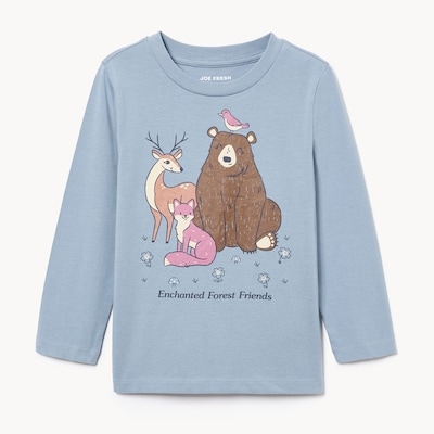 Toddler Graphic Long Sleeve Top - Dusty Blue