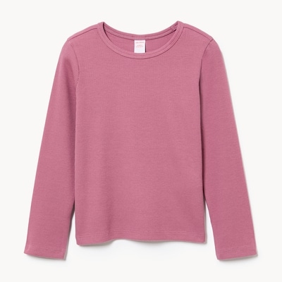 Haut côtelé à manches longues pour petites filles - Mauve